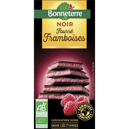 BONNETERRE CHOC. NOIR FOURRE FRAMBOISES 100G
